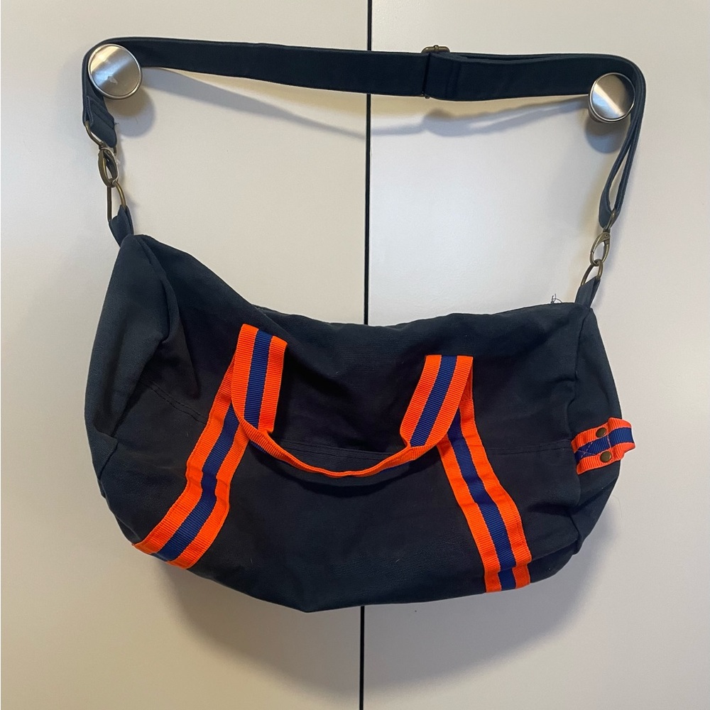 J Crew Crewcuts Duffle Bag/ Luggage Kids Navy/ Orange